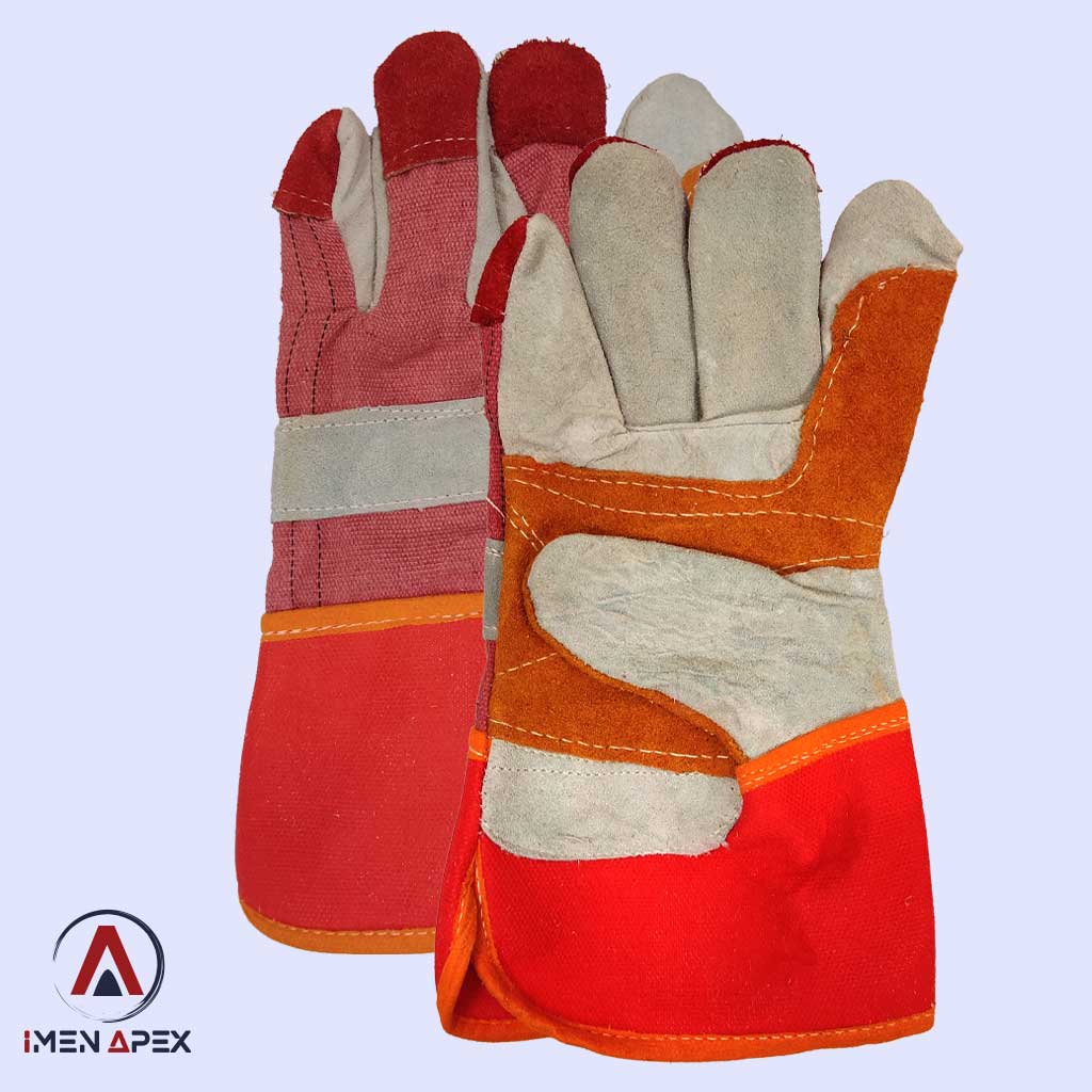 دستکش چرمی کف دوبل ساق کوتاه کد 2010